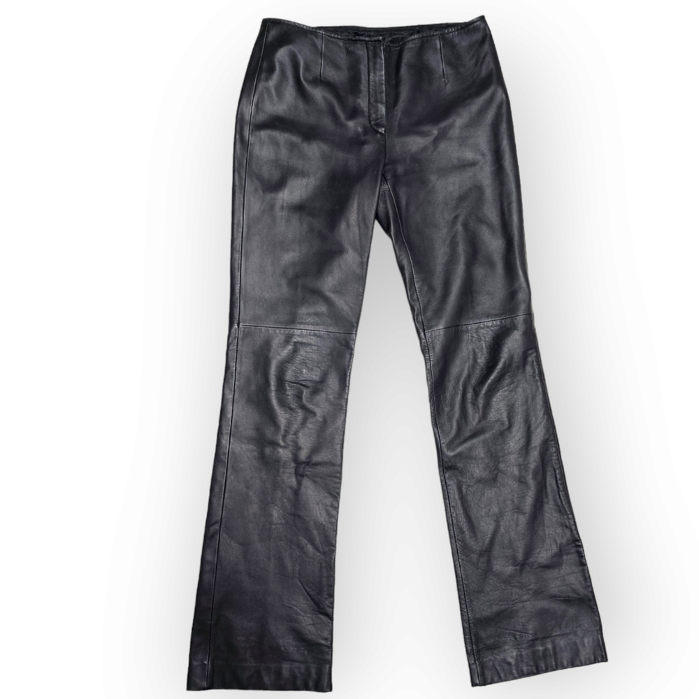 Saks Fifth Avenue Black Leather Pants Women's Size 4